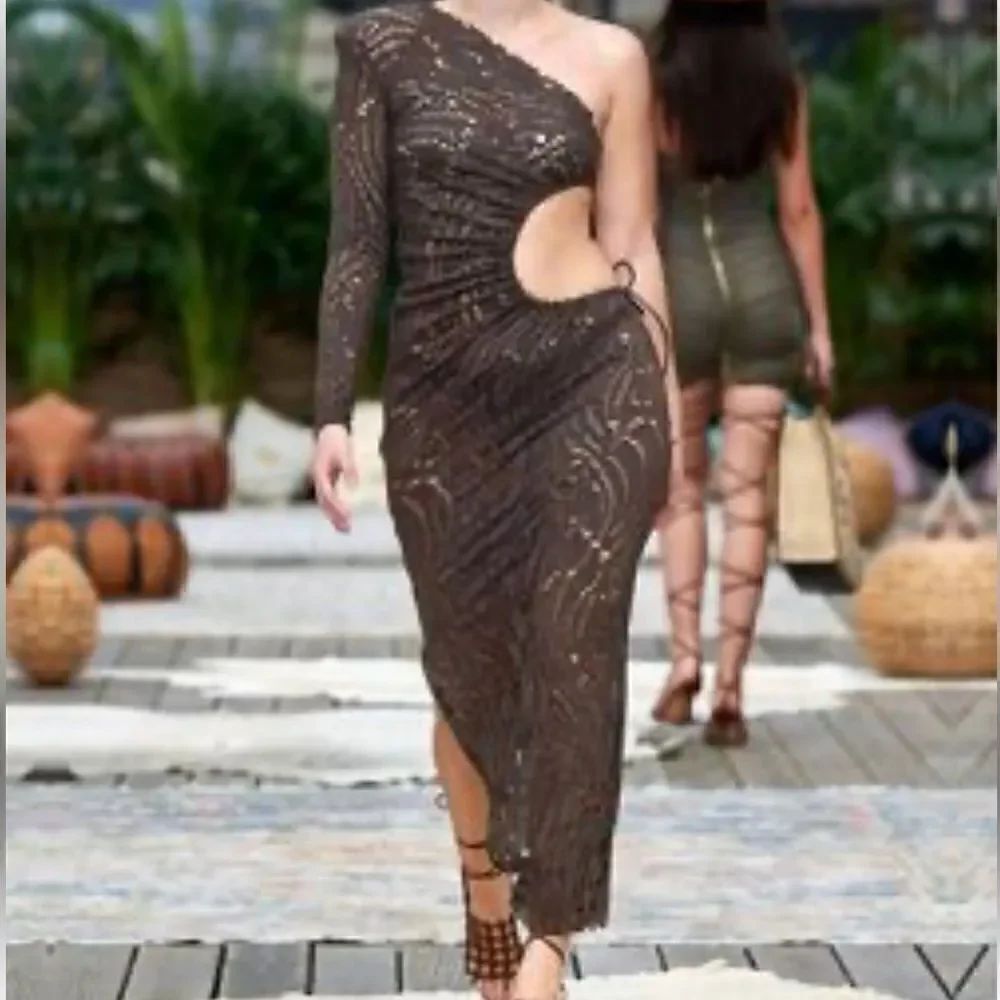 Bronx and Banco Mayan Dress in Brown M